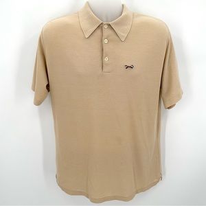3/$15 JCPenney THE FOX SHIRT Polo-Style Vintage Single Stitch XL (46)  Tan-flaws